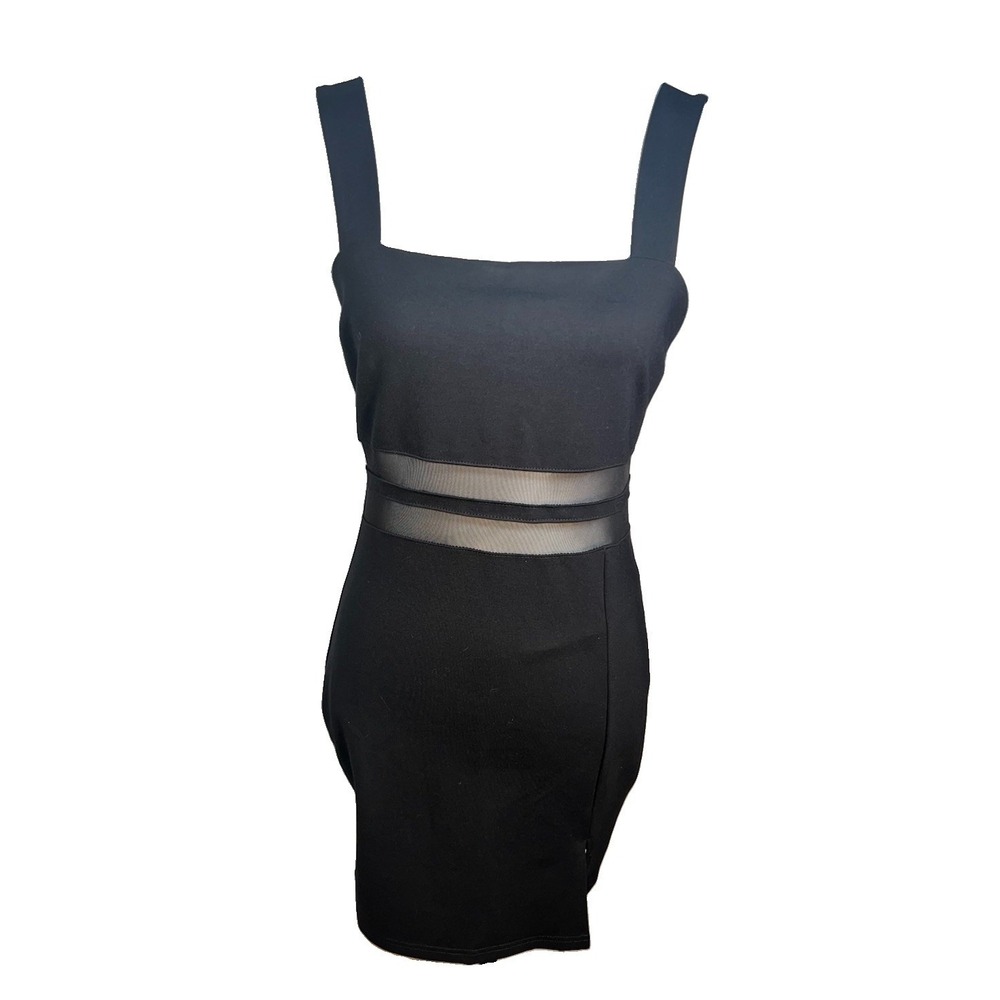 Let's Mingle Stretch Body Con Mesh Sheer Waist Mini Dress from Fashion Nova Sz L